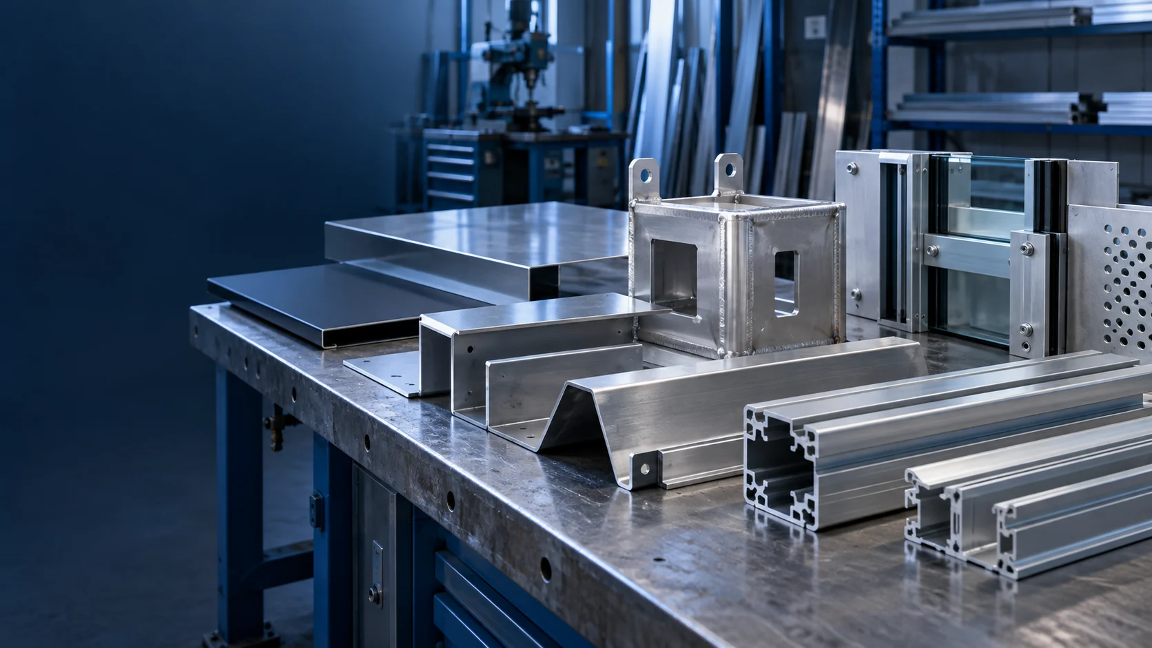 Aluminiumbauteile und Profile für eine Projektanfrage